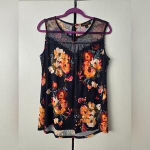 Suzanne Betro L Navy Floral Top
